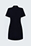 Short Sleeve Mini Dress - Navy Blue - 5