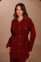Modest Two Piece Set - Burgundy - Long - 2