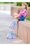 Kids Roller Skates for Girls Boys, 4-Size Adjustable Light Up Roller Skates, Mermaid Purple Blue Design, Beginner Skating Shoes for Indoor Outdoor Use - 7