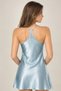 Women's Baby Blue Thin Strap Satin Nightgown – Stylish and Elegant Design - 2