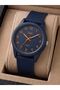 Men's Navy Blue Silicone Cord Navy Blue Dial Quartz Wrist Watch with 2 Year Warranty
