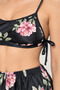 Women's Floral Patterned Satin Shorts Pajama Set - Strap Bralet Model Stylish Home Wear Set - 4