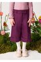 Girl's Midi Length Trousers Mürdüm - 3