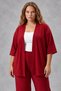 Plus Size Kimono Cardigan 2-Piece Set – Wrinkled Fabric Oversized Stylish Set - 2