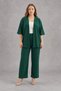 Plus Size Kimono Cardigan 2-Piece Set – Wrinkled Fabric Oversized Stylish Set