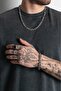 9mm Steel Chain Necklace and Bracelet Set Ka1092Gm - 3
