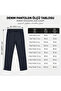 Boys' Winter Pants Navy Blue - Adjustable Waist from the Inside - Lightly Striped Denim Fabric - 2