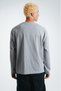 Hustle Hard Oversize Long Sleeve Gray Men's T-Shirt - 5