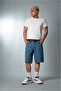 Light Blue Baggy Denim Urban Jort Men's Shorts Uk1450Mva - 4