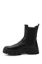 Women's Black Floater Rubber Sole Genuine Leather Chelsea Boots - 6