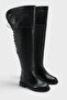 Women's Pierro Over-The-Knee Flat Boots - Black-Leather