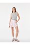 Normal Waist Cotton Embroidered Buttoned Mini Skirt with Embroidery