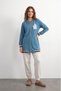 Women's Zippered Istanbul Printed Blue Tracksuit Set