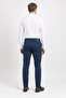 Navy Blue Side Pocket Straight Leg Dobby Slim Fit Cotton Pack Chino Trousers 1003260165 - 4