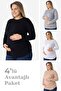 Long Sleeve Maternity T-Shirt Cotton Lycra Soft and Stretchy Fabric Pack of 4