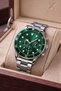 Green Silver Steel Case Men's Wristwatch with Box