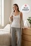 Lycra Thin Lace Women's Undershirt White 3-Pack