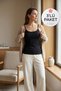 Lycra Rope Strap Ribbed Women's Undershirt Black 3-Pack