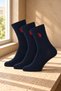 3 Pairs of Navy Blue Polo Patterned Men's Socks – Set of Cotton Daily Classic Socks