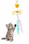 2 Meters Elastic String Self-Adhesive Cat Fishing Rod Toy with Feathers and Rattles