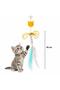 2 Meters Elastic String Self-Adhesive Cat Fishing Rod Toy with Feathers and Rattles - 2