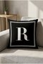 Lettered Throw Pillow Case - Letter R - 43x43 Cm