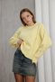 Lemon Yellow Crew Neck Oversize Women's Knit Sweater - 3