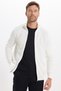 Men's Patterned Half Turtleneck Zippered White Cardigan - 5