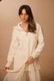 Women's Half Zipper Wide Collar Hijab 2-Piece Knitwear Set 4816 Ecru - 4