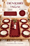 7 Piece Ruffled Burgundy Table Presentation Set – 6 Pieces Placemats + 1 Piece Runner – 40X110 cm - 4