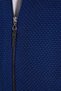 Men's Patterned Mock Neck Zippered Blue Cardigan - 7