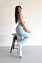 Women's Blue Snow Wide Leg High Waist Lycra Jean Denim Trousers Jessi̇ca-2039 - 6