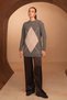 Women's Crew Neck Diamond Patterned Oversize Jazz Yarn Knitwear Sweater 8437 Gray - 6