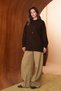Women's Crew Neck Loose Cut Basic Jazz Yarn Knitwear Tunic 8619 Brown - 4