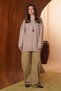 Women's Crew Neck Loose Cut Basic Jazz Yarn Knitwear Tunic 8619 Beige - 7