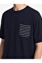 Regular Fit Striped Pocket Detailed Tok Fabric Short Sleeve Crew Neck T-Shirt - 4