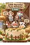 5Pcs Farm Animals Birthday Ornament Large Cake Picks Cake Decoration Cupcake ....