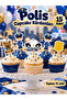 33 Piece Police Car Concept Set Birthday Decoration Banner Cake Picks Cupcake Picks - 3
