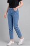 Women's Mom High Waist Boyfriend Cut Lycra Jeans