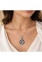 Silver-Colored Compass Zircon Stone Steel Necklace Does Not Tarnish Does Not Change Color Gift