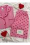 Red Heart Patterned Pink Milan Pajama Set - 8