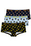 Cotton Lycra Flexible Fabric Printed Couple Boyshort Set of 3 Women's Panties