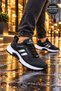 Unisex Waterproof PU Sole Sports Shoe-Black-White - 5