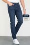 Men's Dark Blue Stonewashed Slim Fit Lycra Jean Jeans Keven