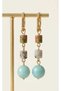 Natural Stone Gold Color Dangle Earrings.Gift - 2