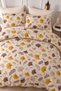 Autumn Leaves Patterned Double Elastic Sheet Duvet Cover Set |   Cotton |   200X220 cm Duvet Cover, 2 Pieces 50X70 cm Pillowcases