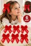 6 Pieces of Turkish Flag and Atatürk Signature Motif Bowknot Buckle - Red