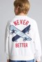 Oversize Crew Neck Back Printed Soft Fleece Inside Sweatshirt for Boys I0114A826Wn