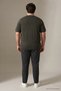 Men's Large Size Casual Summer Khaki Knitwear T-Shirt - 5