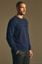 Men's Plus Size Patterned Oversized Winter Blue Sweatshirt - 5